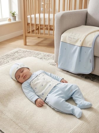 Gaye Bebe %100 Pamuklu 10'lu Erkek Bebek Hastane Çıkışı Seti
