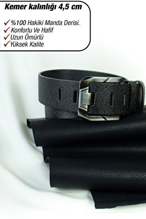 Özel  Kutulu | %1oo Hakiki Manda Derisi | Erkek Kot Pantolon Kemeri | Hediyelik Çeyizlik Kemer