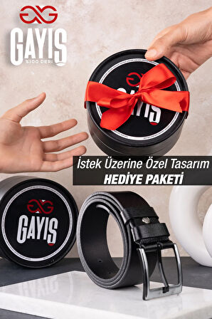Özel  Kutulu | %1oo Hakiki Manda Deri | Kot-kumaş Siyah Erkek Kemer | Hediye Ve Çeyizlik Kemer
