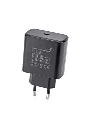Samsung Galaxy Note 10+ Plus 5G Uyumlu 45W Turbo Hızlı Şarj Adaptörü Şarj Başlığı PD Type-C Girişli