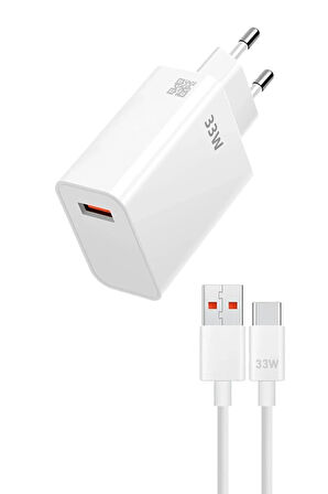 Xiaomi Mi 10T Pro Mİ 10T Lite Uyumlu 33W Süper Hızlı Şarj Aleti Seti Adaptör ve Usb to Type-c Kablo