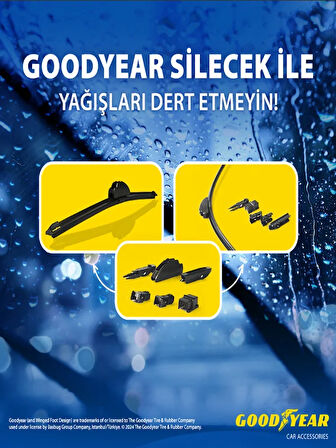 GOOD YEAR 2’li Set Muz Tipi Silecek Takımı Citroen C-Elysee 2012-2024 Ön Cam Sileceği 600mm-400mm