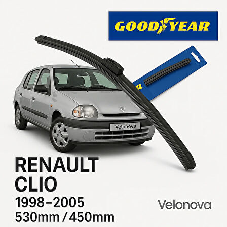 GOOD YEAR 2’li Set Araca Özel Silecek Takımı Renault Clio 1998-2005 Ön Cam Sileceği 530mm-450mm