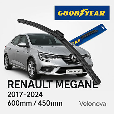 GOOD YEAR 2’li Set Muz Tipi Silecek Takımı Renault Megane 2017-2024 Ön Cam Sileceği 600mm-450mm