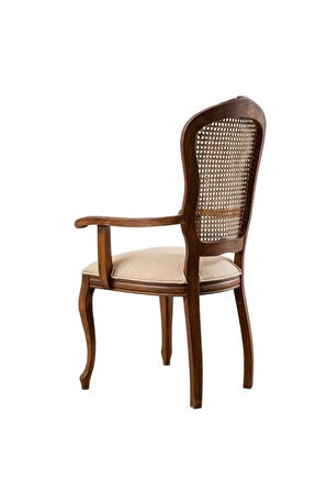 Victoria Kolçaklı Hazeranlı Ahşap Oymalı Country Sandalye