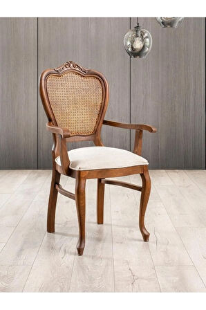 Versailes Hazeranlı Kolçaklı Oymalı Klasik Ahşap Sandalye