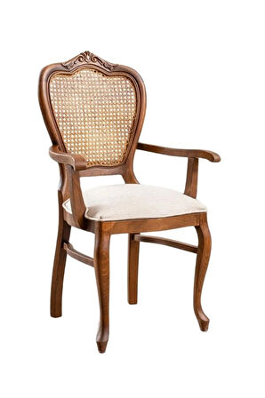 Versailes Hazeranlı Kolçaklı Oymalı Klasik Ahşap Sandalye