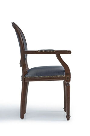 Madalyon Kolçaklı Ahşap Klasik Sandalye