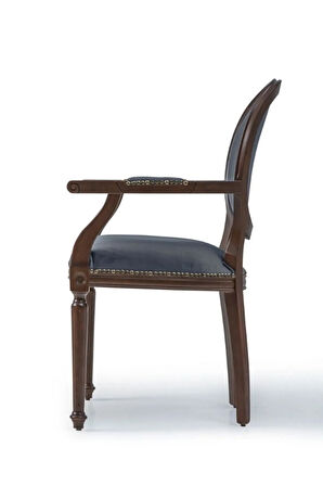 Madalyon Kolçaklı Ahşap Klasik Sandalye