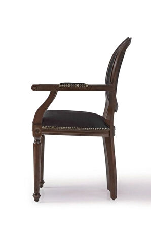 Madalyon Kolçaklı Ahşap Klasik Sandalye