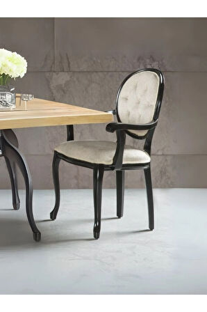 Madalyon Kolçaklı Kapitoneli Sandalye