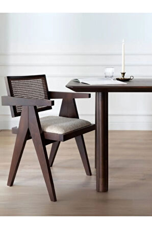 Luna Hazeranlı Ceviz Ahşap Sandalye