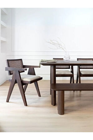 Luna Hazeranlı Ceviz Ahşap Sandalye