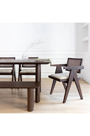 Luna Hazeranlı Ceviz Ahşap Sandalye