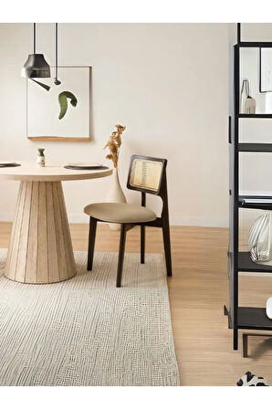 Zeus Bambu Hasırlı Ahşap Bohem Sandalye