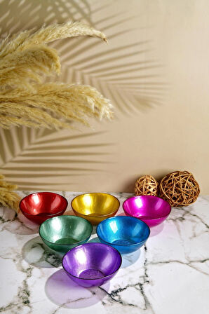 6’lı Renkli Cam Kase Seti – Şık Sunum ve Sofralar İçin Özel Tasarım