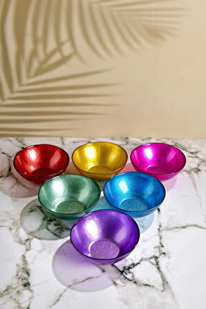 6’lı Renkli Cam Kase Seti – Şık Sunum ve Sofralar İçin Özel Tasarım