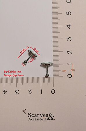 Çelik Gezegen Piercing Helix Kıkırdak Gümüş Renk