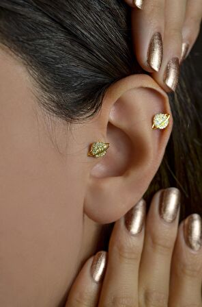 Çelik Gezegen Piercing Helix Kıkırdak Gold Renk