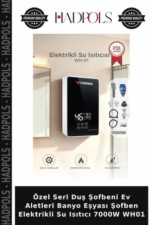 Özel Seri Duş Şofbeni Ev Aletleri Banyo Eşyası Şofben Elektrikli Su Isıtıcı 7000W WH01
