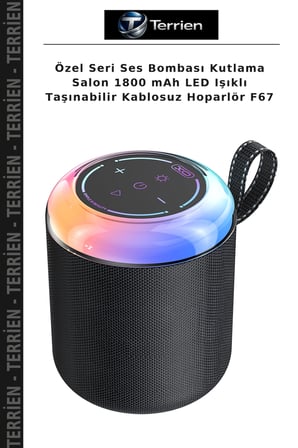 Özel Seri Ses Bombası Kutlama Salon 1800 mAh LED Işıklı Taşınabilir Kablosuz Hoparlör F67