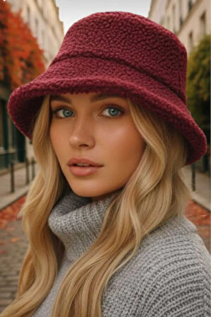 Tezzgelsin Kadın Kışlık Yumuşak Tüylü Teddy Peluş Buklet Kova Şapka