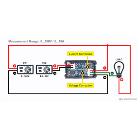 Dijital Ampermetre-Voltmetre Dc 0-30V 0-10A Dual