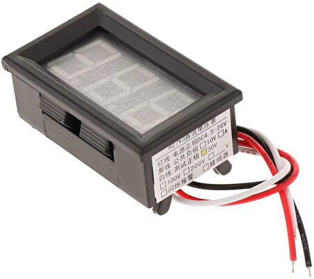 0-30V 3 Kablolu Dc Kırmızı Voltmetre