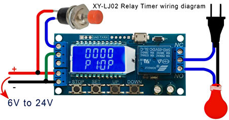 Dijital Lcd Ekran Zaman Geciktirme Röle Modülü Xy-Lj02