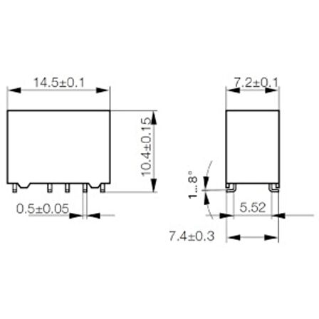 6V Tek Bobinli Çift Kontak Röle V23079-A1002-B201