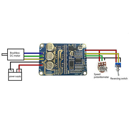 12-36v Dc 15a 500w Fırçasız Motor Sürücü Hall Sensörsüz