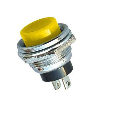 Ic-180 Buton 16mm Metal Gövdeli Sarı