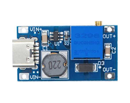 Mt3608 2a Dc-dc Voltaj Yükseltici Güç Modülü Type-c Soketli