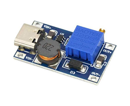 Mt3608 2a Dc-dc Voltaj Yükseltici Güç Modülü Type-c Soketli