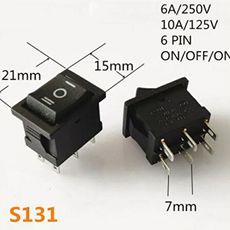 Ic-123-6 Mini Işıksız Anahtar On-Off-On 6P 6 Bacaklı 1 Adet