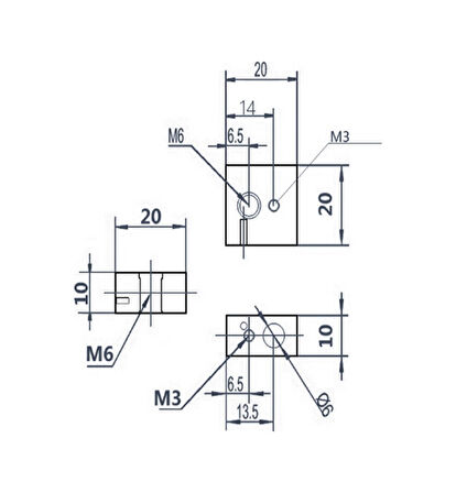 3D Yazıcı MK8 Alüminyum Isıtıcı Blok - 20x20x10mm