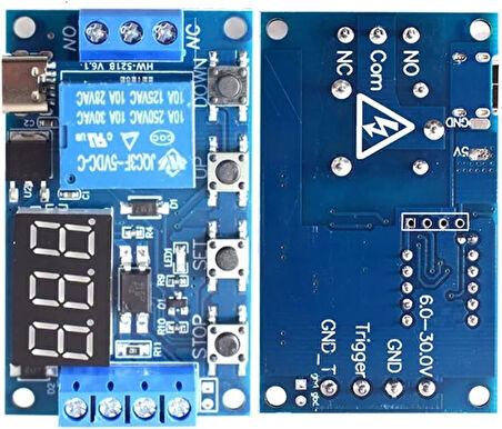 DC 6-30V Type-C USB Zaman Röle Modülü