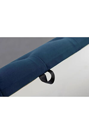 Vetra Chester Model Mavi Sandıklı Puf - Kapitoneli Model 140cm Sandıklı Bench