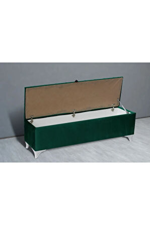 Vetra Chester Model Yeşil Sandıklı Puf - Kapitoneli Model 140cm Sandıklı Bench