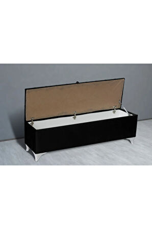 Vetra Chester Model Siyah Sandıklı Puf - Kapitoneli Model 140cm Sandıklı Bench