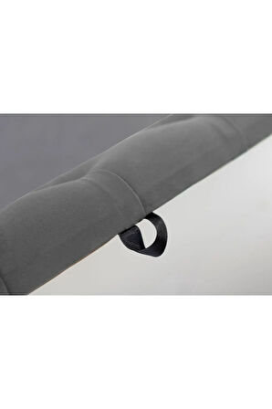 Vetra Chester Model Açık Gri Sandıklı Puf - Kapitoneli Model 140cm Sandıklı Bench