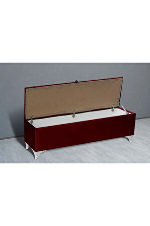 Vetra Chester Model Bordo Sandıklı Puf - Kapitoneli Model 140cm Sandıklı Bench