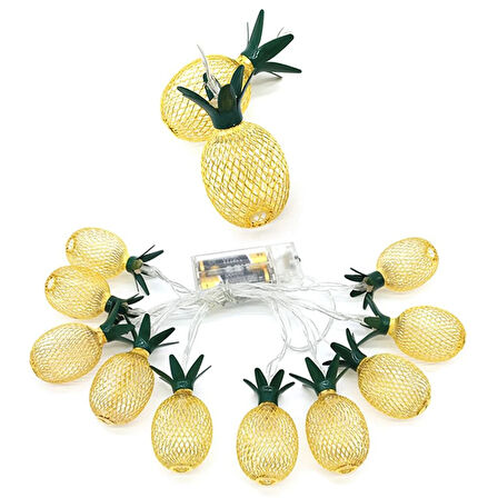 2m 10 Led Pilli 2 Kademeli Ananas Led Işık MZ6200-251.Glpzr