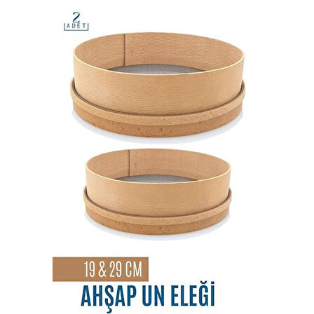 Ahşap Un Eleği 19 ve 29 CM 2 li Set.Glpzr