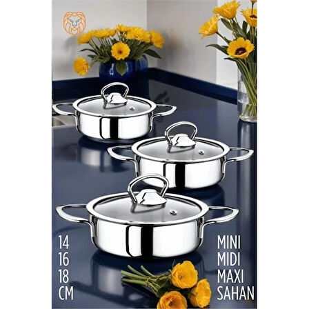 Sahan Tencere Mini Midi Maxi 3 lü SET.Gzpde