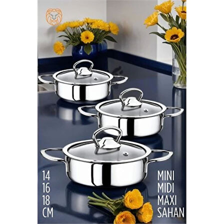 Sahan Tencere Mini Midi Maxi 3 lü SET.Gzpde
