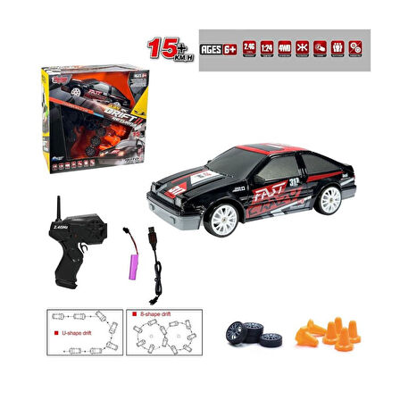 HB-SC24A07-09-10-11 Kumandalı Full Fonksiyon 2.4G Şarjlı 1:24 Drift Araba -Vardem.Glpzr
