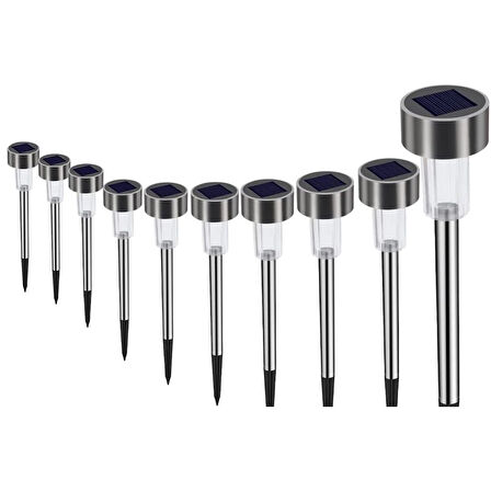 Metal Gövdeli Solar Bahçe Lambası 10 lu Paket.Glpzr