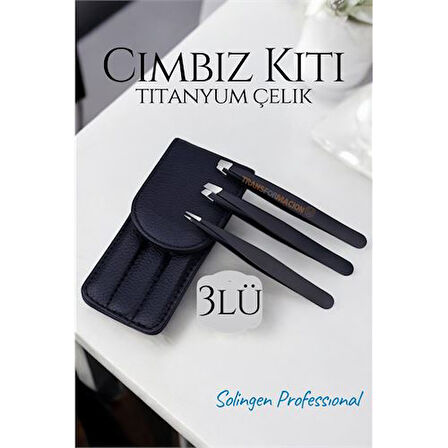 Cımbız Kiti Deri Kılıflı Titanyum Çelik Solingen.Glpzr