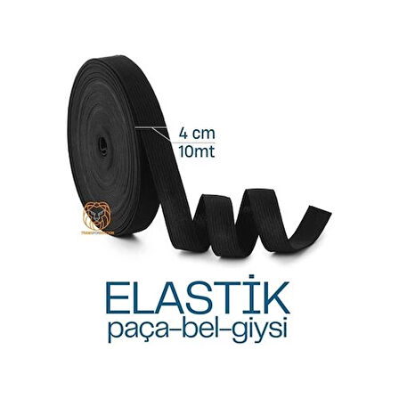 Yassı Bel Paça Giysi Lastiği 10 Metre 4 cm SİYAH.Gzpde